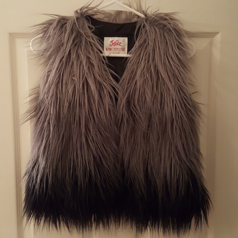 Justice faux fur vest